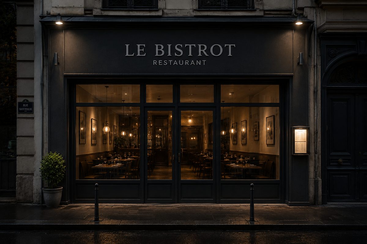 Vitrine de restaurant sans panneau LED
