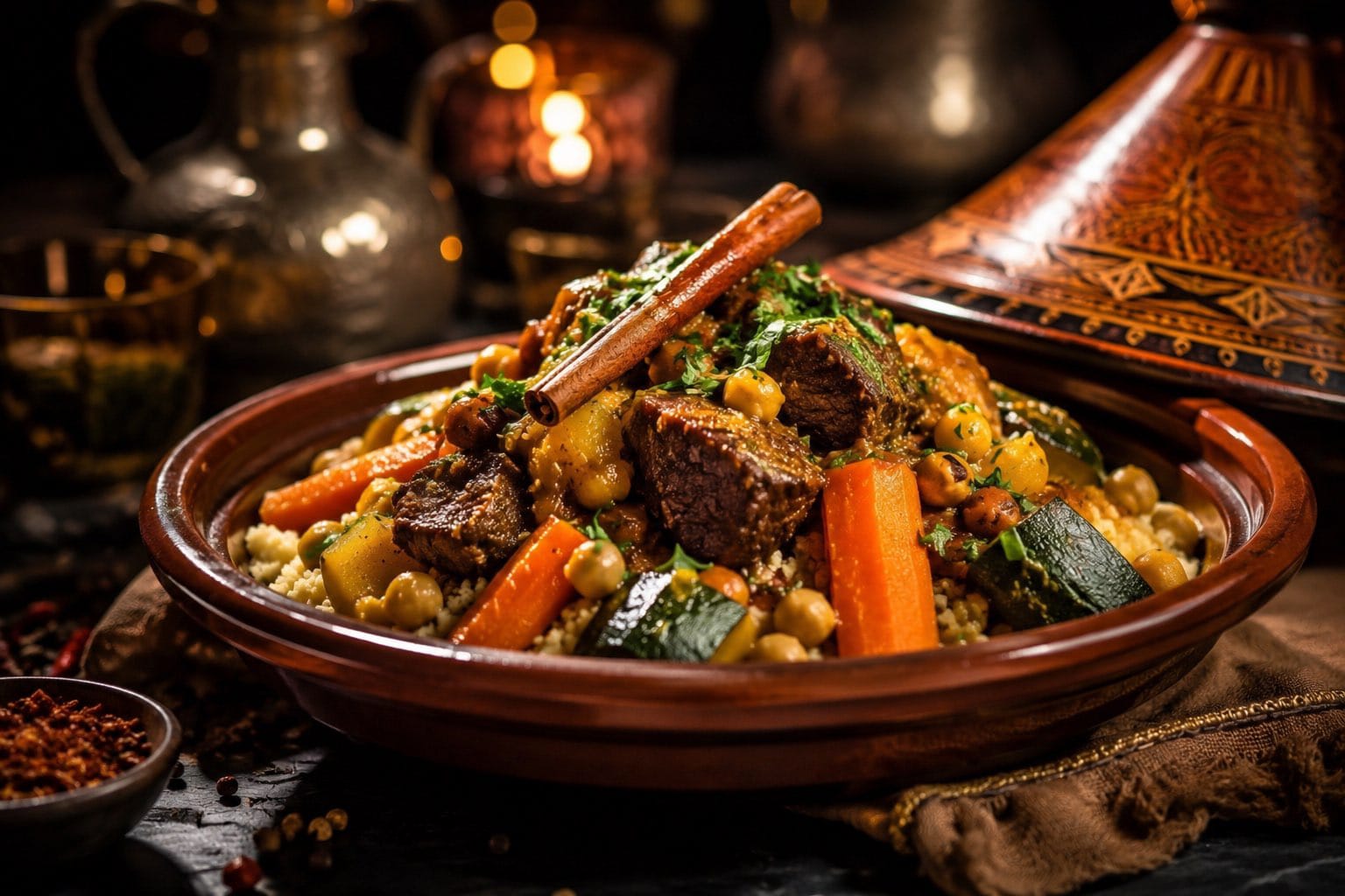 Tajine traditionnel — création visuelle Siripix pour restaurant marocain