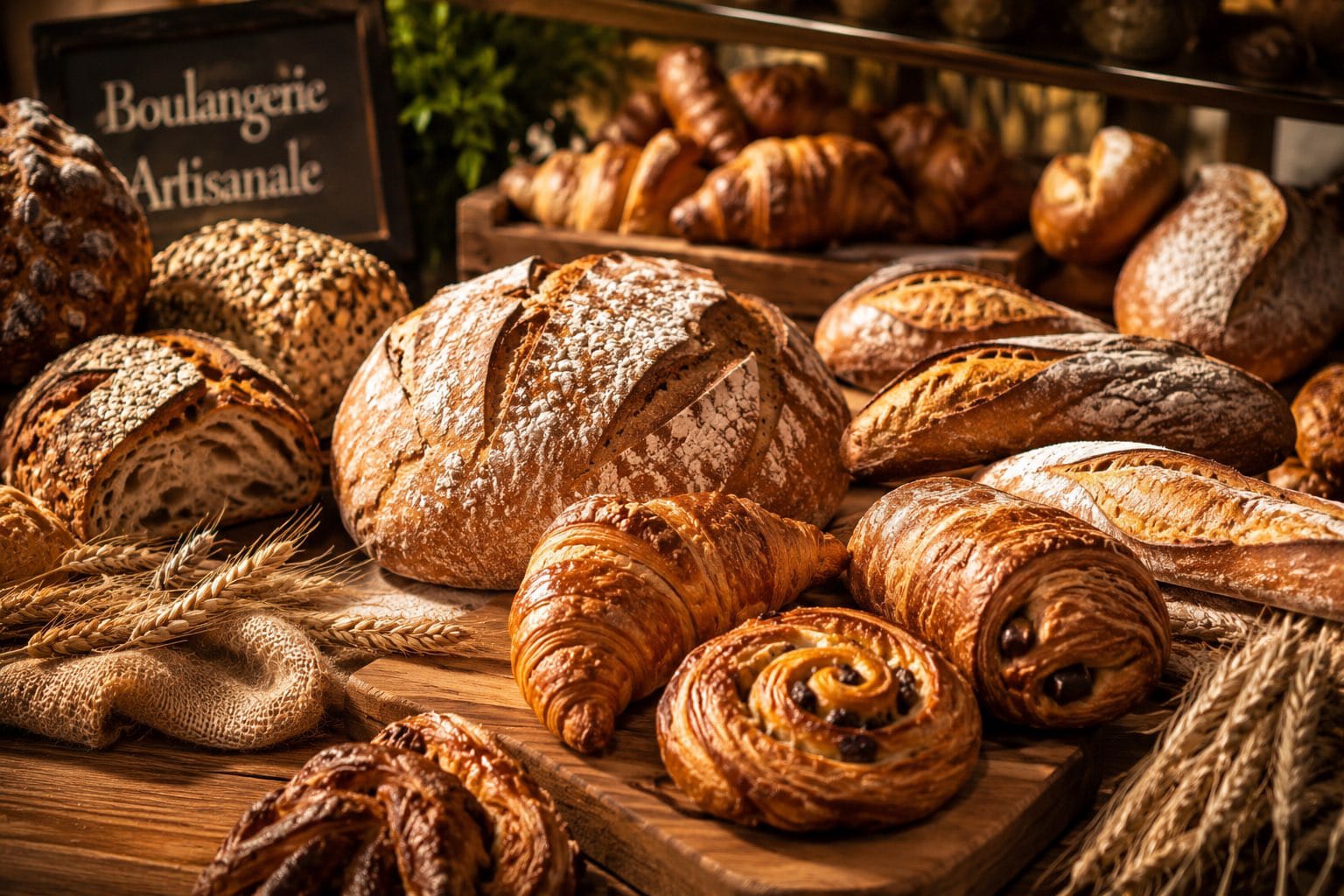 Pains et viennoiseries artisanales — création visuelle Siripix pour boulangerie